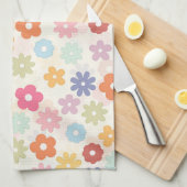 Boho Retro Daisy Flowers, zomer 70 Theedoek (Quarter Fold)
