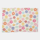 Boho Retro Daisy Flowers, zomer 70 Theedoek (Horizontaal)