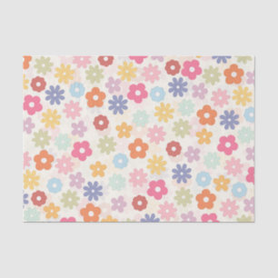Boho Retro Daisy Flowers, zomer 70 Tissuepapier