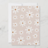 Boho Retro Daisy meisje eerste verjaardag Kaart (Achterkant)