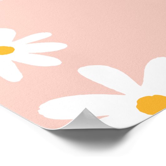 Boho Retro Daisy Wild Een 1e Verjaardag Welkom Poster (Hoek)