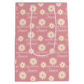 Boho retro desert daisy gepersonaliseerde verjaard medium cadeauzakje (Achterkant)