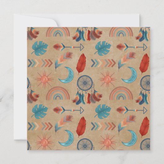 Boho Retro Dreamweaver Baby shower Uitnodiging (Achterkant)