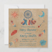 Boho Retro Dreamweaver Baby shower Uitnodiging (Voorkant)