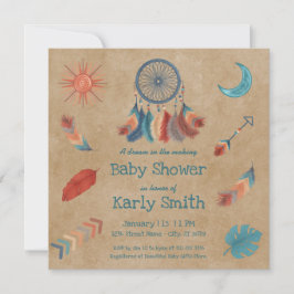 Boho Retro Dreamweaver Baby shower Uitnodiging