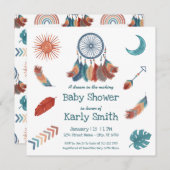 Boho Retro Dreamweaver Baby shower Uitnodiging (Voorkant / Achterkant)