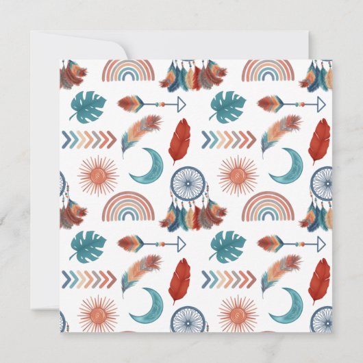 Boho Retro Dreamweaver Baby shower Uitnodiging (Achterkant)