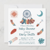 Boho Retro Dreamweaver Baby shower Uitnodiging (Voorkant)