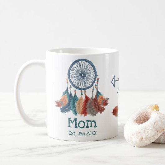 Boho Retro Dreamweaver Mam Vastgestelde datum Koffiemok (Met donut)