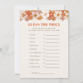 Boho Retro Floral Guess de prijs Baby shower spel Kaart (Voorkant)