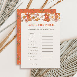 Boho Retro Floral Guess de prijs Baby shower spel Kaart
