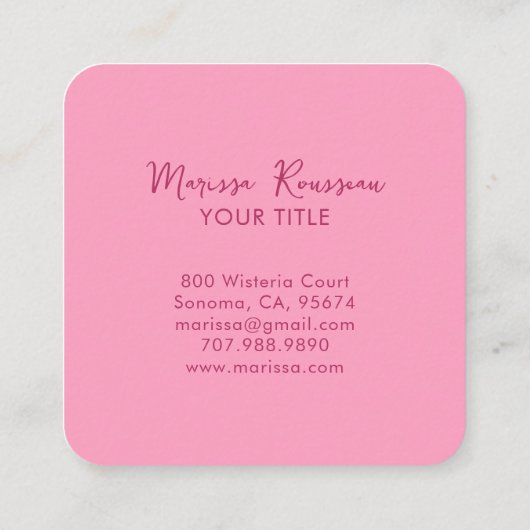 Boho retro Flower Pattern Vierkante Visitekaartje (Achterkant)