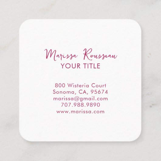 Boho retro Flower Pattern Vierkante Visitekaartje (Achterkant)