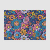 Boho Retro Foral Bloem 70s Krachtig Tissuepapier (Voorkant)