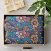 Boho Retro Foral Bloem 70s Krachtig Tissuepapier (Geschenk)