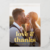 Boho Retro Foto Gouden Bruiloft Dank u Kaart (Voorkant)