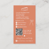 Boho Retro Franse Scribble cake decorator qr code Visitekaartje (Achterkant)