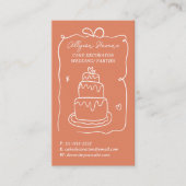 Boho Retro Franse Scribble cake decorator qr code Visitekaartje (Voorkant)