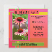 Boho Retro Garden Flower Retirement Party Kaart (Voorkant)