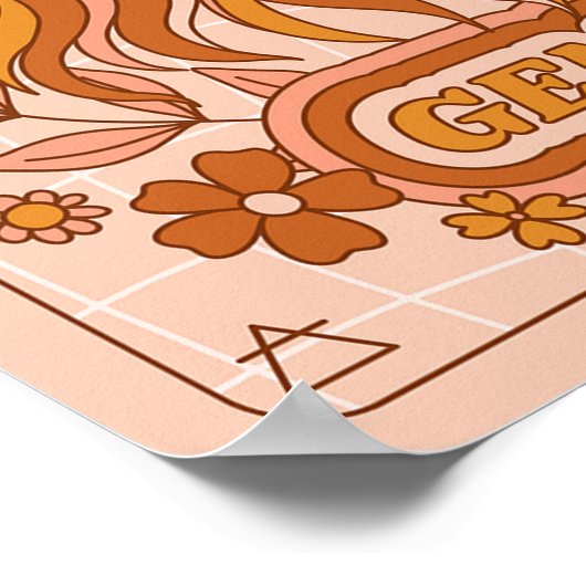 Boho Retro Gemini Zodiac Poster (Hoek)