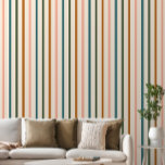 Boho Retro Gestreept Behang<br><div class="desc">Boho kleur retro gestreepte behang met verticale strepen.</div>