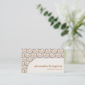 Boho Retro Golfpatroon Interieurontwerper Creatief Visitekaartje (Staand voorkant)