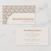 Boho Retro Golfpatroon Interieurontwerper Creatief Visitekaartje (Voorkant / Achterkant)
