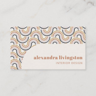 Boho Retro Golfpatroon Interieurontwerper Creatief Visitekaartje