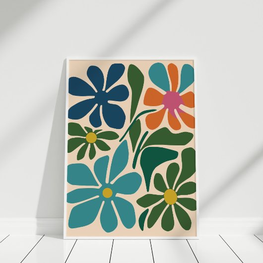 Boho Retro Groovy Bloemenmarkt Wandkunst Poster