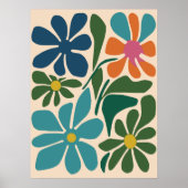 Boho Retro Groovy Bloemenmarkt Wandkunst Poster (Voorkant)