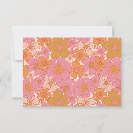 Boho Retro Groovy Floral Bedankkaart (Achterkant)