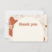Boho Retro Groovy Floral Bedankkaart (Voorkant)
