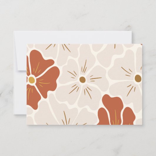 Boho Retro Groovy Floral Bedankkaart (Achterkant)