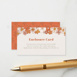 Boho Retro Groovy Floral Girl Informatiekaartje