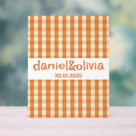 Boho Retro Groovy Kleurrijke Wavy bruiloft Acryl Bord