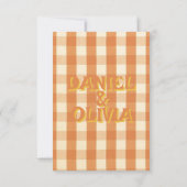 Boho Retro Groovy Kleurrijke Wavy bruiloft Bedankkaart (Achterkant)