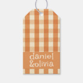 Boho Retro Groovy Kleurrijke Wavy bruiloft Cadeaulabel (Voorkant)