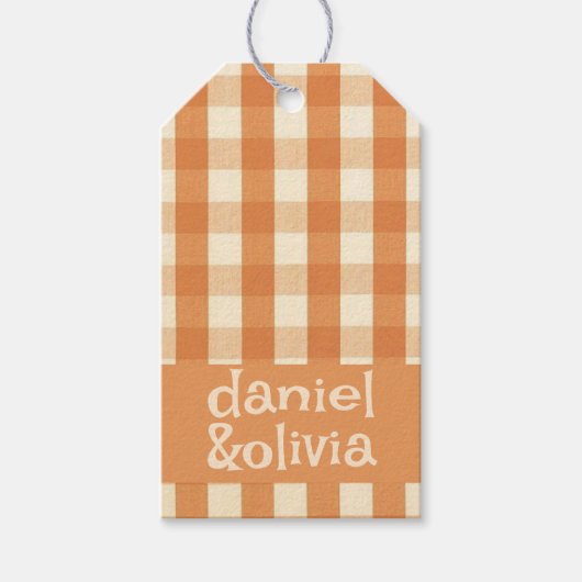 Boho Retro Groovy Kleurrijke Wavy bruiloft Cadeaulabel (Voorkant)