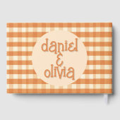 Boho Retro Groovy Kleurrijke Wavy bruiloft Gastenboek (Achterkant)