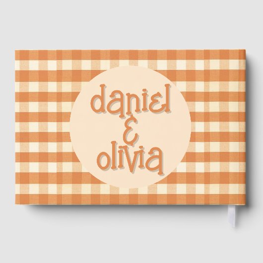 Boho Retro Groovy Kleurrijke Wavy bruiloft Gastenboek (Achterkant)