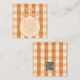 Boho Retro Groovy Kleurrijke Wavy bruiloft Informatiekaartje