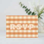 Boho Retro Groovy Kleurrijke Wavy bruiloft RSVP Kaartje (Staand voorkant)