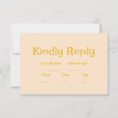 Boho Retro Groovy Kleurrijke Wavy bruiloft RSVP Kaartje (Achterkant)