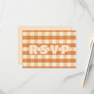 Boho Retro Groovy Kleurrijke Wavy bruiloft RSVP Kaartje