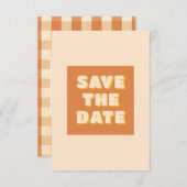 Boho Retro Groovy Kleurrijke Wavy bruiloft Save The Date (Voorkant / Achterkant)