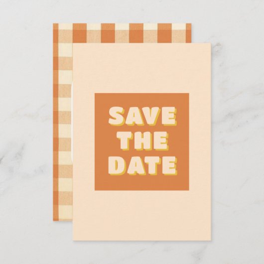 Boho Retro Groovy Kleurrijke Wavy bruiloft Save The Date (Voorkant / Achterkant)