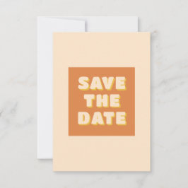 Boho Retro Groovy Kleurrijke Wavy bruiloft Save The Date