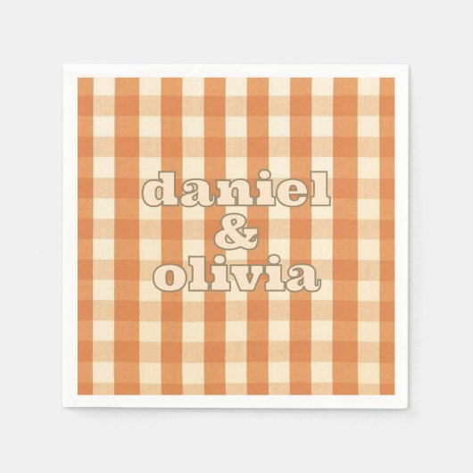 Boho Retro Groovy Kleurrijke Wavy bruiloft Servet (Voorkant)