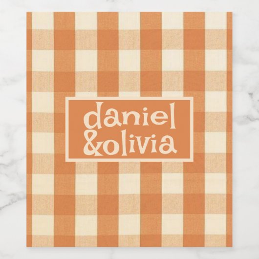 Boho Retro Groovy Kleurrijke Wavy bruiloft Wijn Etiket (Enkel label)