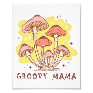 Boho Retro Groovy Mama Foto Afdruk